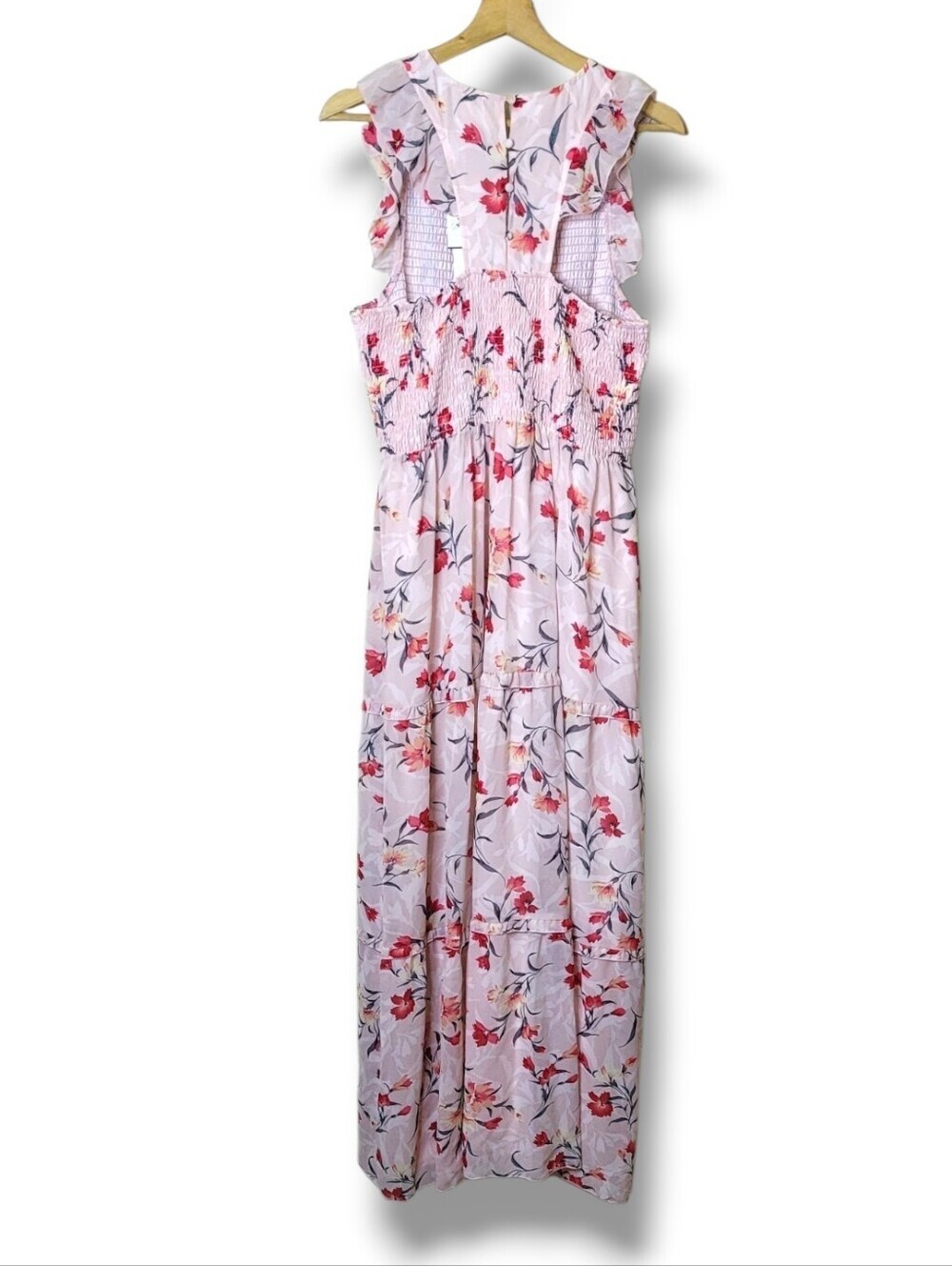 Melloday Tiered Floral Chiffon Sleeveless Maxi Dress Size XL NWT - Picture 6 of 11